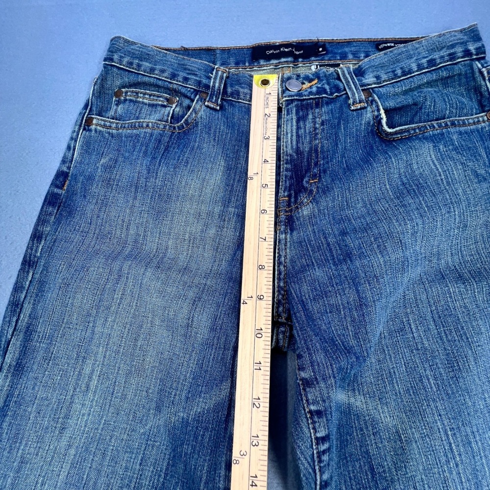 Calvin Klein Blue Low Rise Bootcut Stretch Jeans Womens 8 - Picture 8 of 9